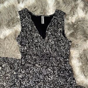 Anthropologie Black and White Floral Dress